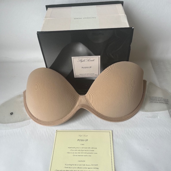 Victoria's Secret Push Up Adhesive Backless Bra Size B Solid Nude - Picture 1 of 9